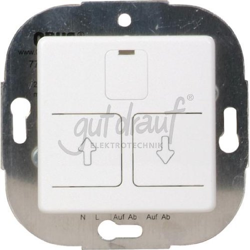 Opus 512.614.37 El.Roller Shutter Switch with Cover 230 V, Max. 750 VA, Polar White