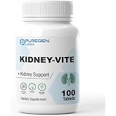 Puregen Labs Kidney-Vite, No Artificial Color Additives, 100 Tablets | Kidney Support Supplement, Renal Vitamins, Premier Kidney, Non-GMO, Gluten-Free, 100 Servings, Unflavored