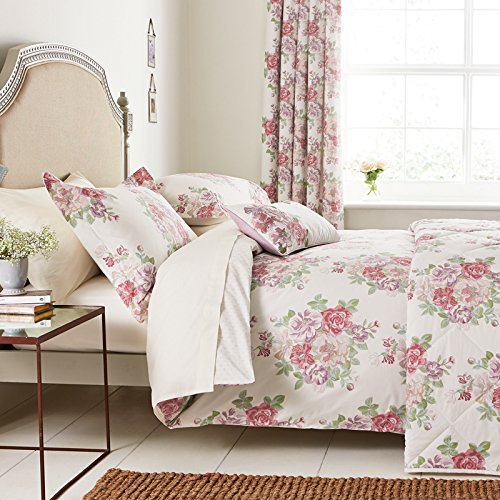 Sanderson Bedding, Midsummer Rose Double/Kingsize Throw, Lilac / Rose