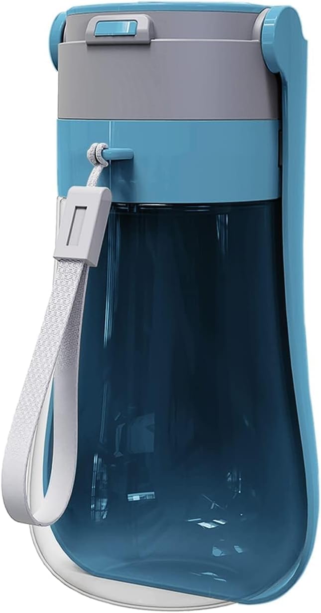 Septillar Foldable Dog Water Bottle 430ml Blue Portable Dispenser