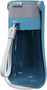 Septillar Foldable Dog Water Bottle 430ml Blue Portable Dispenser