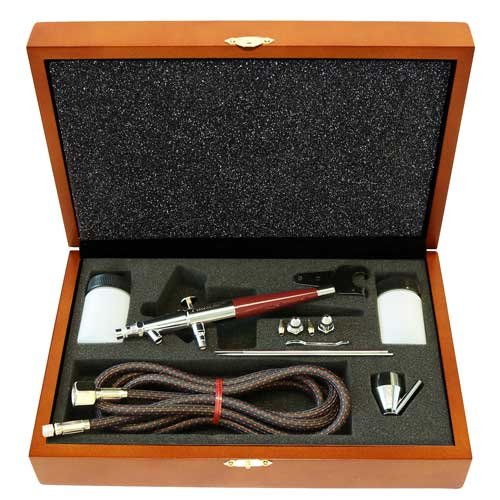 Paasche Airbrush Paasche Double Action Airbrush in Wood Case, Silver, 30.48 x 18.41 x 6.99 cm