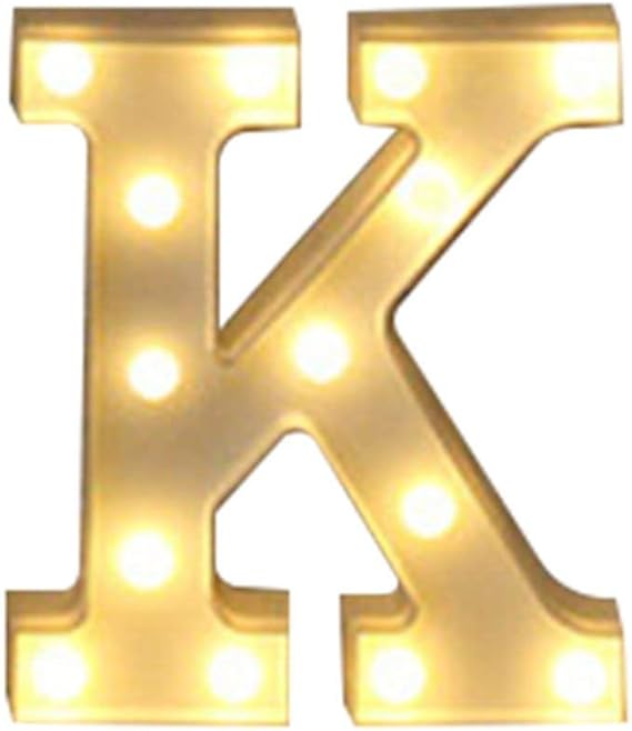DGdolph Forma K Ins Letra Inglesa Caliente Luz LED Símbolo Lámpara de