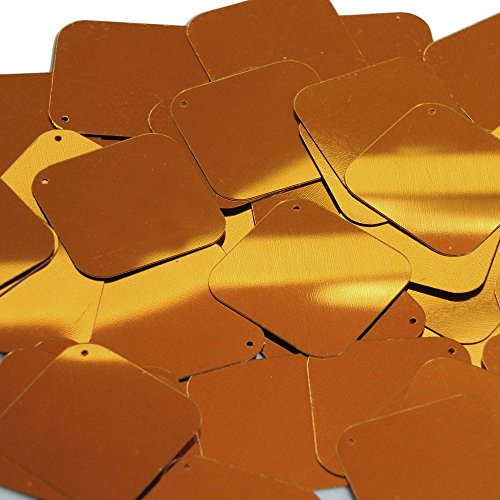 Brass Gold Sequin Square Diamond 1.5 inch Metallic Couture Loose Paillettes. Made in USA.