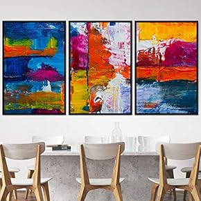 signwin 3 Piece Framed Canvas Wall Art Abstract...