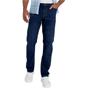 IZOD Men's Saltwater 5 Pocket Straight Fit Stretch Denim Jean