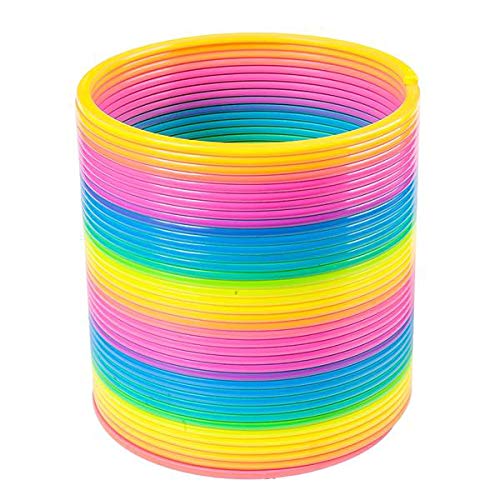 The Dreidel Company Jumbo Rainbow Plastic Coil Spring, Party Favor for Kids, Individually Wrapped, 7
