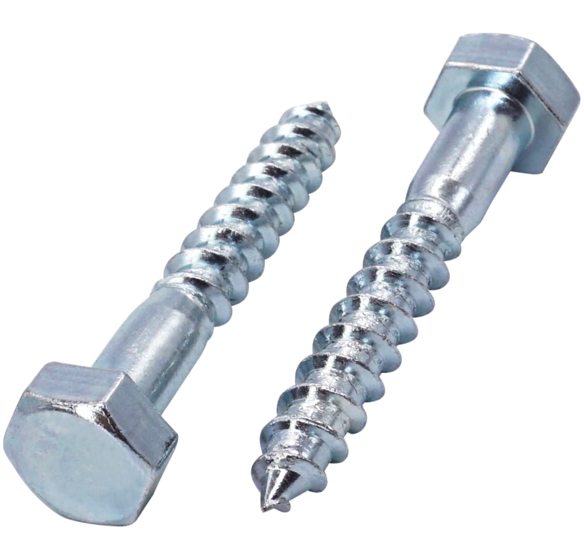 SKIR'CO (20 pcs) DIN 571 Zinc Plated Steel Hexagon Head Wood Screws M10 x 70 mm, Coach Screws, Hex Screw, Lag Bolts