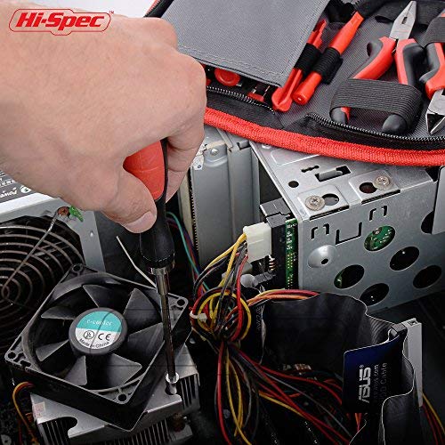 Hi-Spec 38 pcs Electronics Repair Tool Kit - Magnetic Precision Ratcheting Screwdriver & Phillips, Slotted, Torx, Hex and Triwing/Head Bits Set, Lose Nose & Diagonal Pliers, Tweezers Pry Bar in Case
