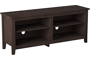 Walker Edison Wren Classic TV Console Entertainment Media Stand with Storage for Televisions up to 65 Inches, 58 Inch, Espresso