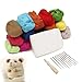 16 Colours Wool Fibre Materials Spinning Craft Materials Starter Kit Needle Felting Hand Spinning Materials Wool Felt Tool Set