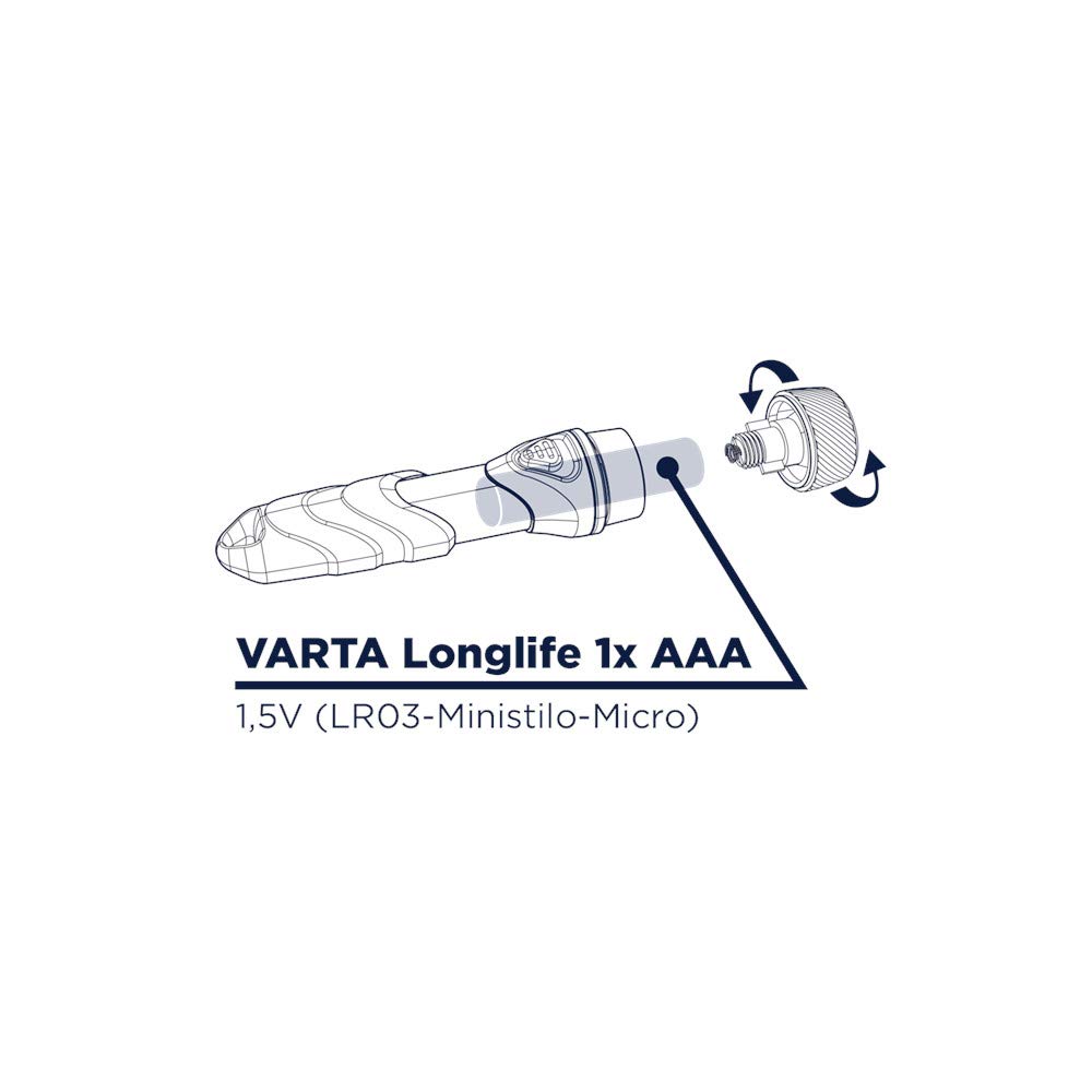 VARTA Taschenlampe LED inkl. 1x AAA Batterien, Day Light Key Chain, handliche Schlüsselleuchte, stoßfeste Taschenleuchte, Schlüsselanhänger ideal für Haushalt, Outdoor 6
