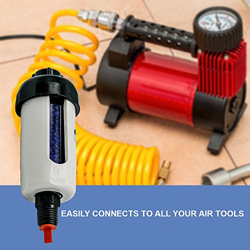 Desiccant Air Filter Dryer for Compressor Tools, Plasma Cutters, and Air Line Removes Dirt, Oil