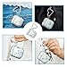 Queenxbar Airpods Case Cover, Clear Hard PC Airpods Cover Sparkle Crystals with AirPods Strap/Ear Hook/Watch Band Holder/Heart-Shaped Carabiner for Airpods 1 & 2(Front LED Visible)