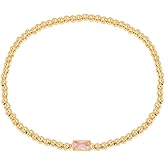 Dainty Birthstone Bracelet for Women Imitation Crystal Bead Elastic Bracelets Trendy Friendship Birthday Jewelry Christmas Stuff for Women