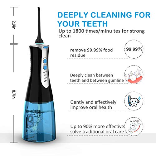 Cordless Water Flosser Professional Dental Oral Irrigator,320ML Portable Rechargeable Dental Flosser - //coolthings.us