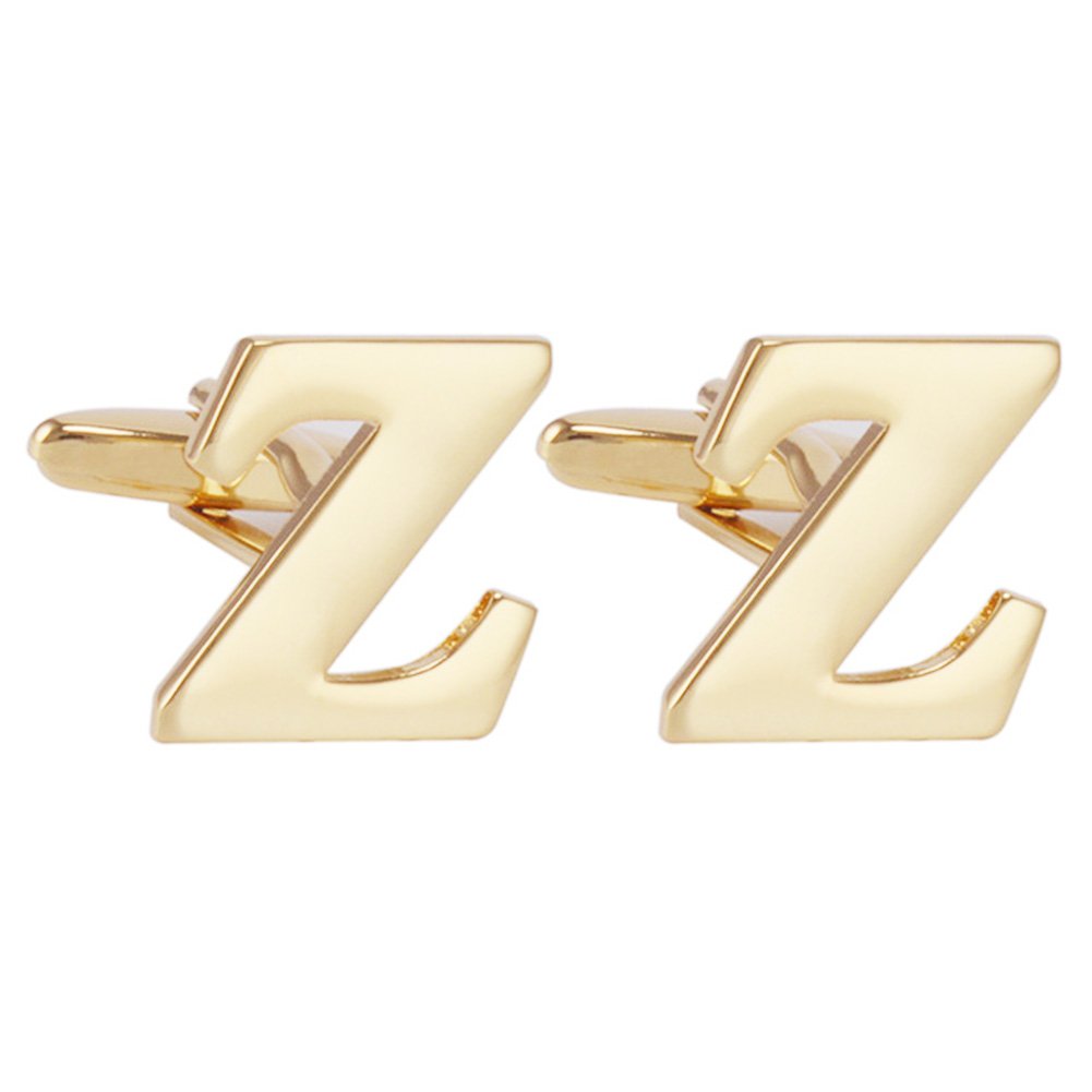 Salutto Men's Gold Letter Z Cufflinks 1 Pair with Gift Box (Z)