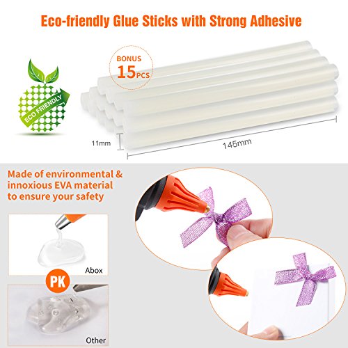 Hot Glue Gun, ABOX 60W Mini Heavy Duty Heating Hot Melt Glue Gun with 15pcs Melt Glue Sticks, Ideal for School DIY Arts and Crafts Projects, Home Quick Repairs