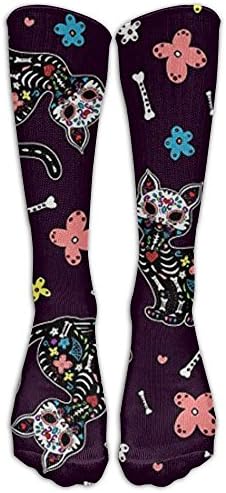 Candy Skull Cats Mexican Athletic Tube Stockings Women's Men's Classics Stockings Socks Sport Long Sock One Size