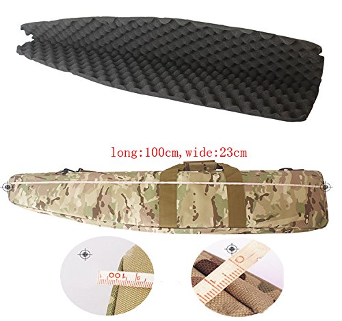 Luvodi Tactical Rifles Case Bags 48 inch Carbine Pistol Carrying Case Foam Padded Gun Storage Bag with Shoulder Strap 4 Accessory Pouch-Camouflage