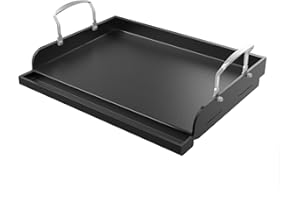 Universal Griddle for Gas Grill, Flat Top Cooking Griddle for Charcoal/Electric Grill, 17" x 13" Nonstick Coating Cooking Ski
