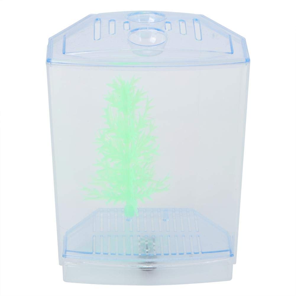 Mini Aquarium Transparent Acrylic Fish Tank Betta Bowl for Fish Breeding, Isolation, and Hatching Incubator Suitable for Guppies, Bettas, and Fry (Single)