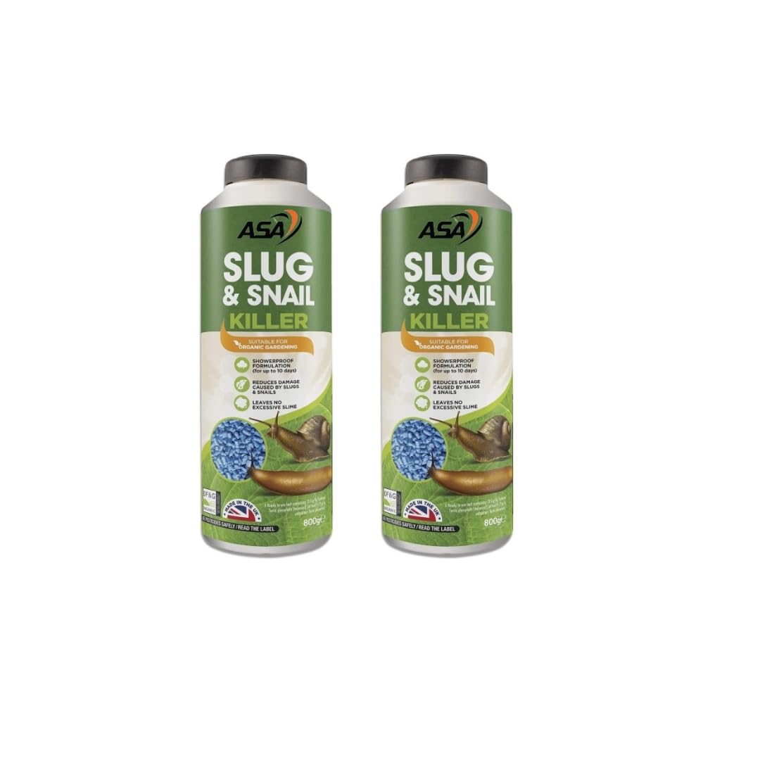 Slug & Snail Killer Max, 800G Powerful Slug Killer Pellets for Protecting Ornamental Plants and Garden Vegetables Snail Repellant Best for Organic Gardening (Pack 0f 2)