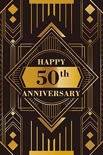 Yeele 5x7フィート お祝い 50周年記念 写真 背景 誕生日 結婚記念 リボン パーティー バナー 装飾 カップル 男性 女性 ポートレート 撮影 スタジオ小道具 壁紙