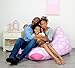 Mylola KIDS Stuffed Animal Bean Bag Storage Chair | Extra Large Premium Cotton Canvas Cover | Toy Organizer That Makes Comfy Lounger Seat | (200L/Pink)