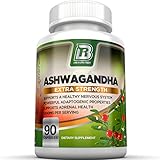 BRI Nutrition Ashwagandha - 90 Count - 1000mg Pure Ashwagandha Root Powder - 2 Veggie Capsules Per Serving .