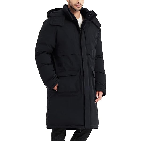 Freeze Defense Mens Snorkel Parka Winter Coat Jacket (Small, Black