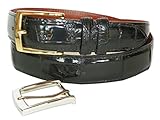 Charles Underwood Men's Genuine Alligator Belt with 2 Classic Buckles