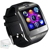 TOPEPOP Bluetooth Smart Watch with Camera SIM Card Slot Pedometer Fitness Tracker Wristwatch Men Women Boys Smartwatch Compatible with Android Smart Phones Samsung Galaxy LG HTC Huawei Motorola Black