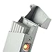 KAKAKA Aluminum Cigarette Case Box Holder for Slim Cigarette (100mm) with USB Rechargeable Cigarette Lighter (Silver)