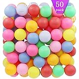 TADICK Assorted Color Beer Ping Pong Balls Washable Plastic Table Tennis Ball (50 Pack)