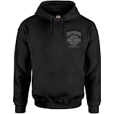 Harley-Davidson Men's Corrosion Willie G Skull Poly-Blend Pullover Hoodie, Black