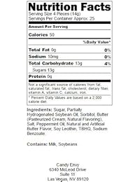 Buttermints, 13 oz. Bolsa, Aproximadamente 100 mentas envueltas individualmente