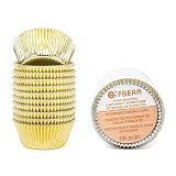 Gifbera Standard Gold Foil Cupcake Liners Wrappers Metallic Baking Cups, 200-Count