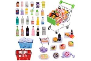MUYIZI 115 Pcs Miniature Food Drink Bottles Set Mini Food Toys Doll Food Miniature Dollhouse Shopping & Kitchen Accessories for Kids Ages 3+ Model Dollar Bill (Style 1)