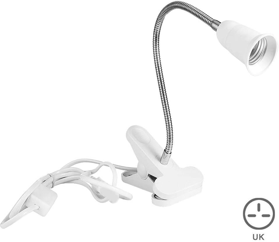 Majome Flexible Wire Neck Desk Lamp Socker Clip Holder Switch for E27 400MM