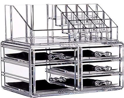 Ad Fresh 5 Drawers Cosmetic Organizer Clear Acrylic Jewellery Box