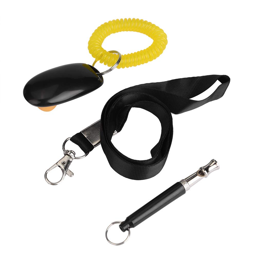 TOPINCN Ultrasonic Dog Training Whistle Pet Training Clicker Free Lanyardadjustable Frequencies Dog Training Set 3Pcs