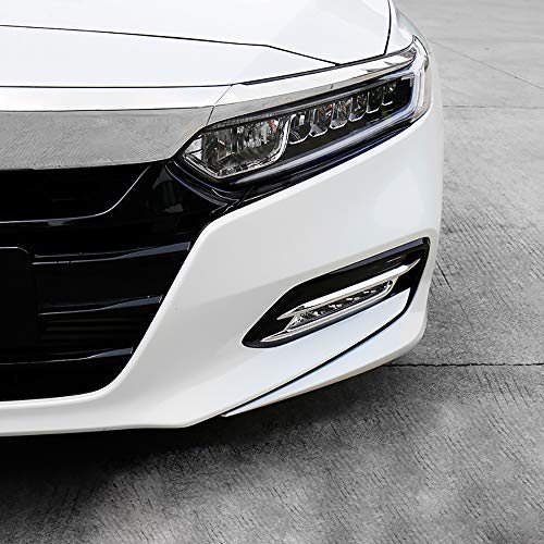 Kadore Car ABS Chrome Front Fog Light Lamp Cover Trim for Honda Accord 2018 2019 10th Gen 2-pc