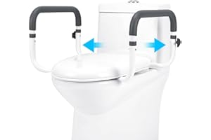 WEYBAIHE Toilet Safety Rails(350 LB),Toilet Rails for Seniors,Adjustable Toilet Grab Bars for Disabled,Toilet Safety Rails for Seniors,Toilet Safety Frame Fit Any Toilets