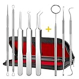 ElleSye 8 PACK Blackhead Remover Tweezer Kit & Dental Tools, Blackhead Tools for Comedone Extractor Whitehead Acne Blemish Pimple Remover, Dental Pick, Tartar Plaque Remover, Dental Set for Oral Care
