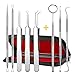 ElleSye 8 PACK Blackhead Remover Tweezer Kit & Dental Tools, Blackhead Tools for Comedone Extractor Whitehead Acne Blemish Pimple Remover, Dental Pick, Tartar Plaque Remover, Dental Set for Oral Care