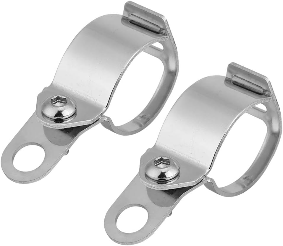 Yctze Support Clignotant Moto Fourche - 2Pcs Motorcycle Turn Light Mount Bracket Replacement For 30-45Mm Front Fork Scooter (Silver) - Image 3