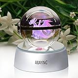 AXAYINC 3D Crystal Ball LED Night Lights Advance Laser Engraving Children's Gift (Charizard)