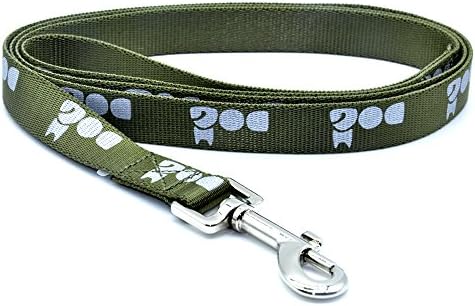 Enthun Basic Nylon Dog Leash with Water Repellent and 3M Reflective Pattern, 4ft and 5 ft Long (Small, Navy Green)
