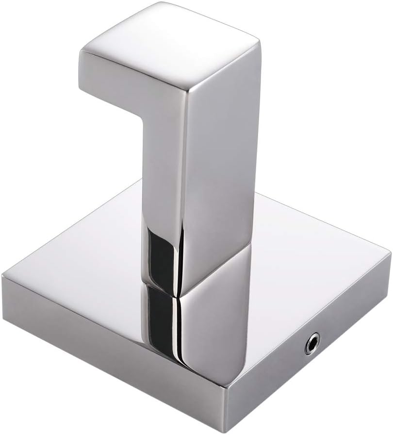 Bath Towel Hook, Angle Simple Solid Metal Bathroom Shower Square Hook Hand Towel Bathrobe Sponges Hanger Kitchen Cabinet Closet Hook Pants And Shirt Holder Polished Chrome, Wall Mounted - - 